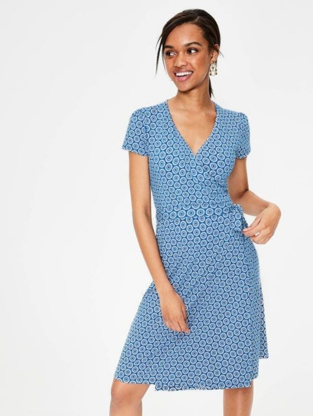 Boden Summer Wrap Dress Short Sleeve J0183 12 LONG 12L